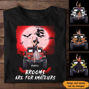 Personalized Brooms Are For Amateurs Witch Jeep T-shirt Printed MTKVH23334