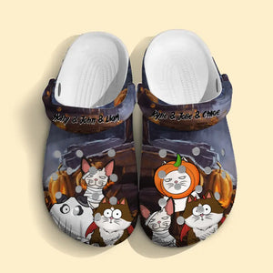 Personalized Cat Halloween Cat Lovers Gift Clogs Slipper Shoes Printed KVH202318