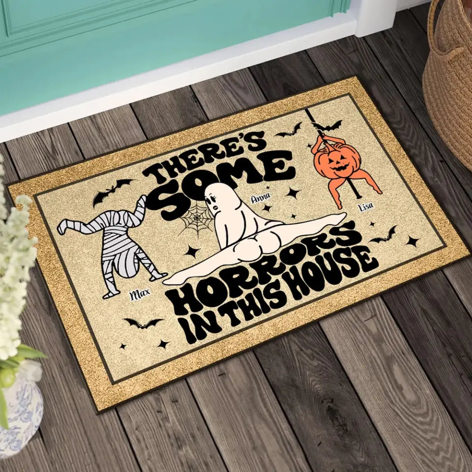 Personalized There's Some Horrors In This House Halloween Gift Doormat Printed HTHHN23439