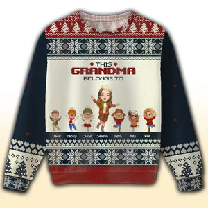 Personalized This Grandma Belongs To Custom Kid Names Christmas Gift Sweater Printed HTHHN23501