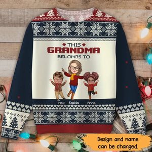 Personalized This Grandma Belongs To Custom Kid Names Christmas Gift Sweater Printed HTHHN23501