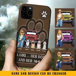 Personalized A Girl Her Dog And Her Jeep Jeep Girl Phonecase Printed NMTKVH23514