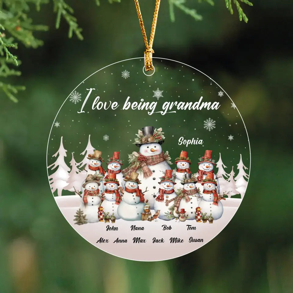 Personalized I Loving Being Grandma Acrylic Ornament Printed HTHHN23569