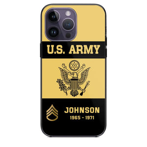 Personalized US VET Rank Camo with Logo  Phonecase Printed QTPN23597