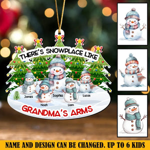 Personalized There's Snowplace Like Grandma's Arms Acrylic Ornament Printed HTHKVH23678
