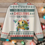 Personalized This Is My Ugly Christmas Sweater Turtles & Kid Names Ugly Sweater Printed QTHN23679