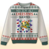 Personalized This Is My Ugly Christmas Sweater Turtles & Kid Names Ugly Sweater Printed QTHN23679