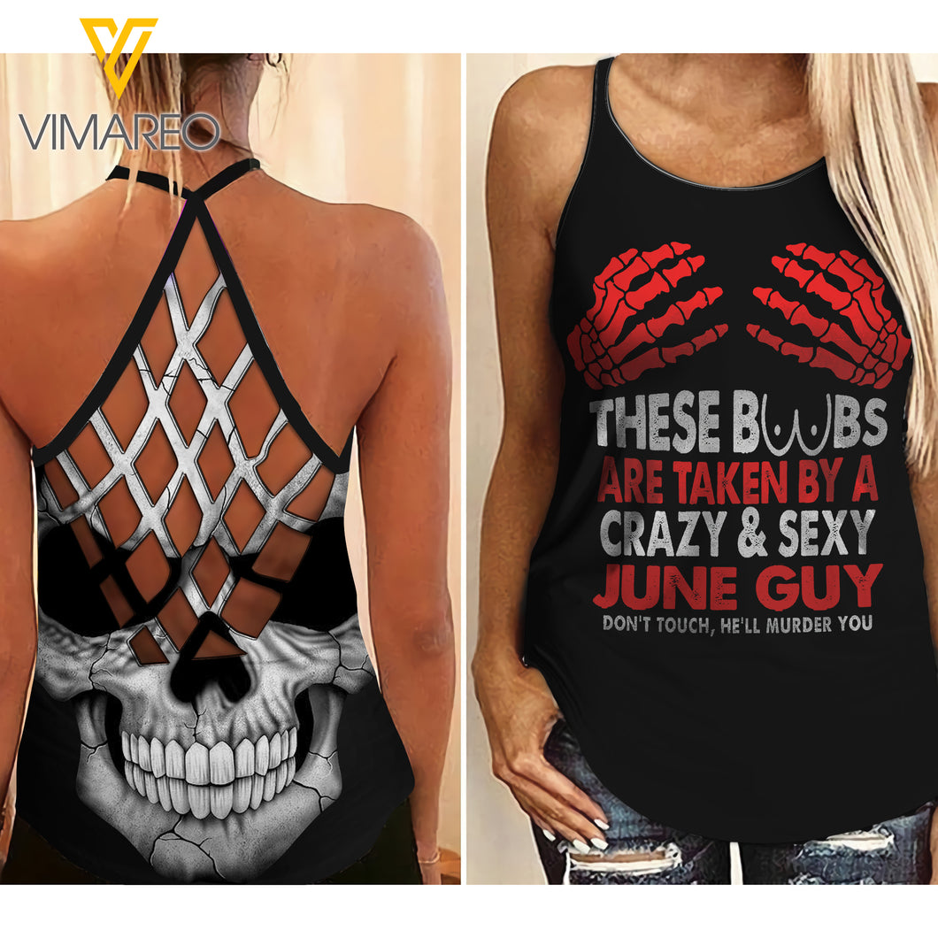 June Girl Criss-Cross Open Back Camisole Tank Top 2804NGBMQ
