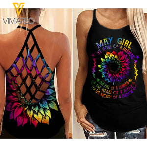 May Girl mermaid Criss-Cross Open Back Camisole Tank Top 3 style ZQ1403