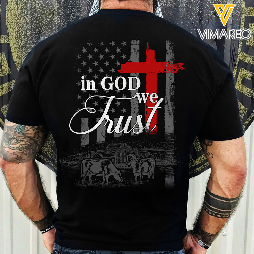 Farmer In God We Trust 3d Printed Shirt 2322