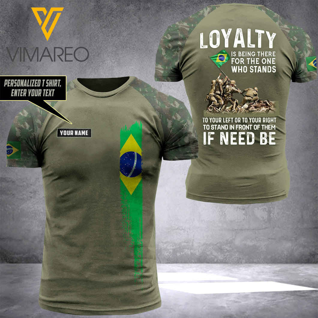 Customized Brazil 3D Printed Combat Shirt EZHQ280421