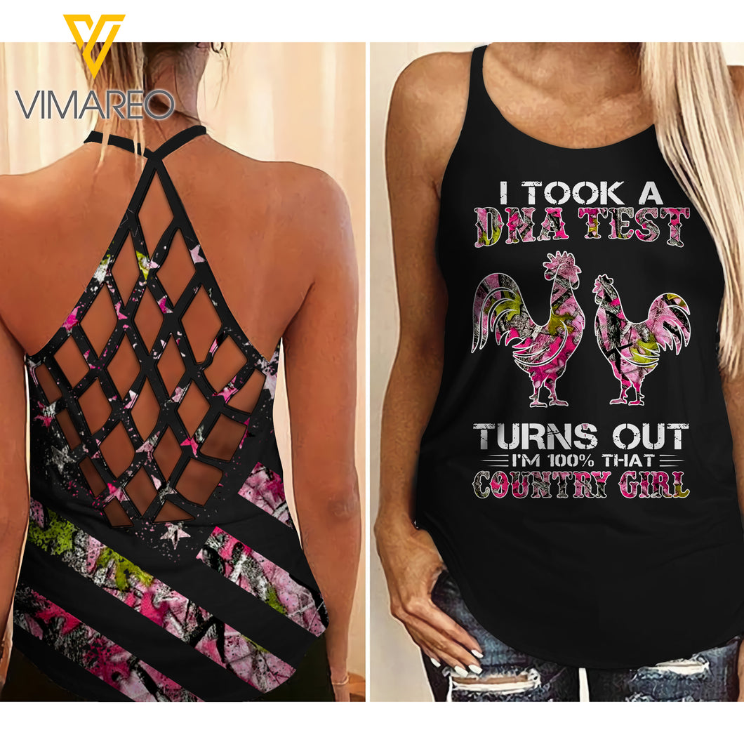 Country Girl 1 Criss-Cross Open Back Camisole Tank Top ZHQ3103