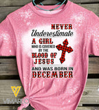 December Girl Bleached Tshirt Printed SEP-HQ17