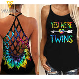 We're Twins Criss-Cross Open Back Camisole Tank Top APR-HQ20