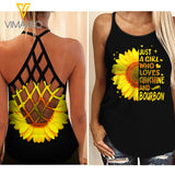 Bourbon Criss-Cross Open Back Camisole Tank Top MAR-HQ31