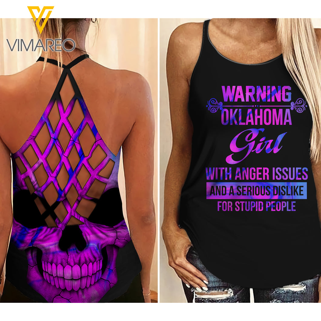 Oklahoma Girl Criss-Cross Open Back Camisole Tank Top MAR-DT15