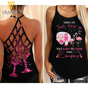 Drink Criss-Cross Open Back Camisole Tank Top APR-QH05
