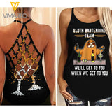 The Sloth Bartender Criss-Cross Open Back Camisole Tank Top
