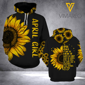 APRIL GIRL SUNFLOWER HOODIE 3D PRINTED LC