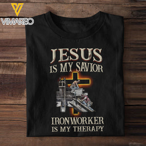 JESUS IS MY SAVIOR IRONWORKER  T-SHIRT