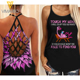 TOUCH MY WINE I WILL SLAP YOU SO HARD CRISS-CROSS OPEN BACK CAMISOLE TANK TOP