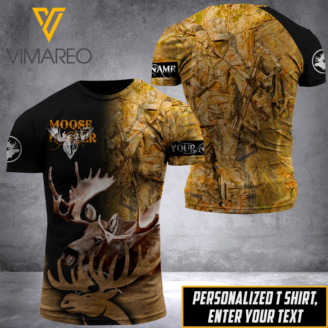 MOOSE HUNTING CUSTOMIZE T-SHIRT 3D PRINTED