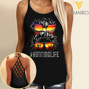 HUNTING GIRL CRISS-CROSS OPEN BACK CAMISOLE TANK TOP