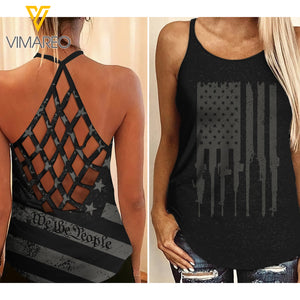WE THE PEOPLE CRISS-CROSS OPEN BACK CAMISOLE TANK TOP/LEGGING