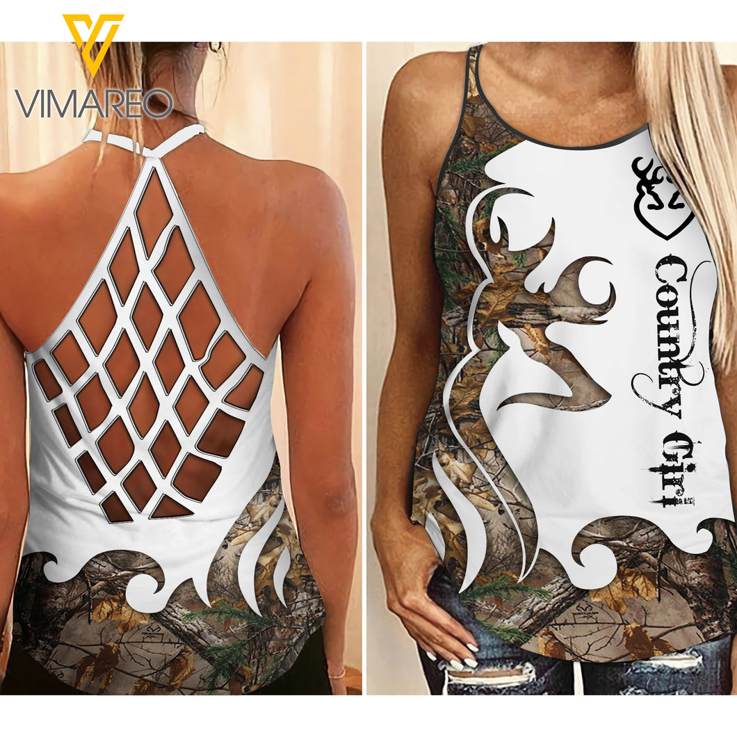 Country Girl Criss-Cross Open Back Camisole Tank Top 0104NGBVQ