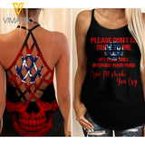 Tennessee Tattooed girl Criss-Cross Open Back Camisole Tank Top 0204NGBT
