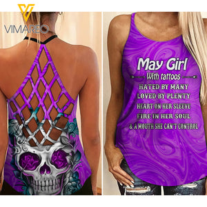 May Girl Criss-Cross Open Back Camisole Tank Top 1203 PDT