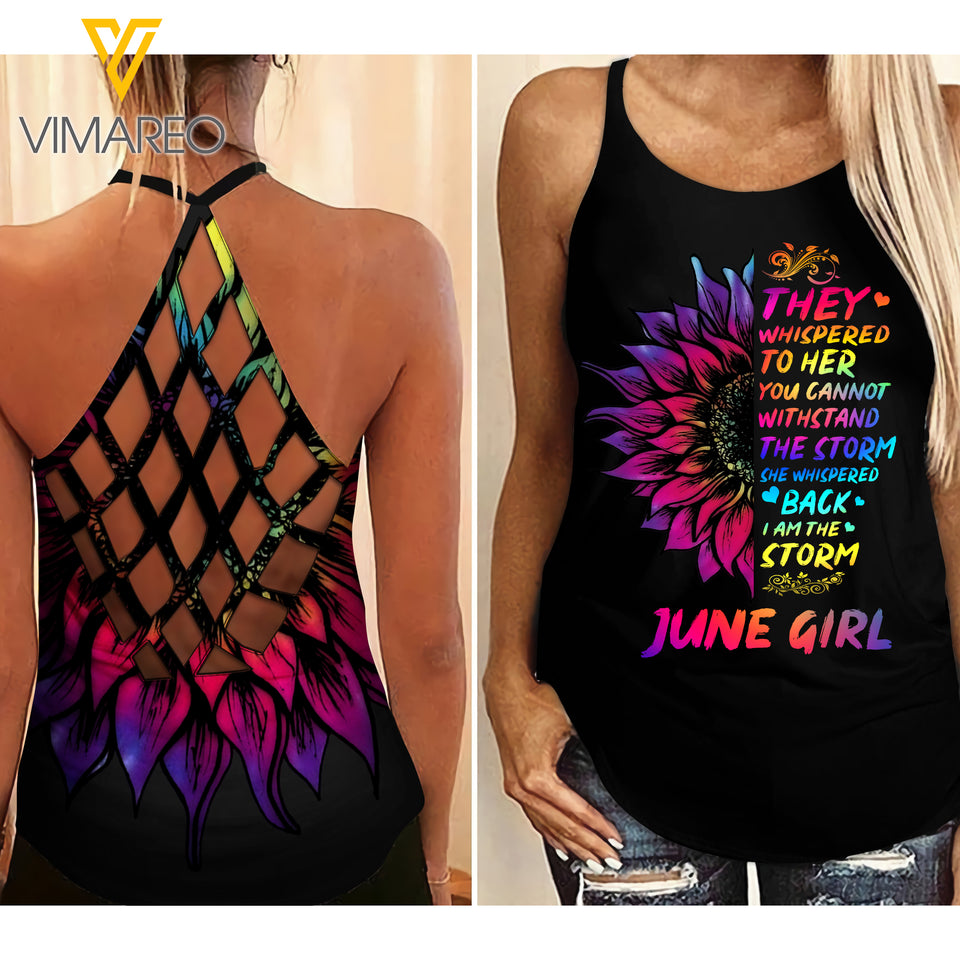 June Girl Criss-Cross Open Back Camisole Tank Top 1303NGBTQ
