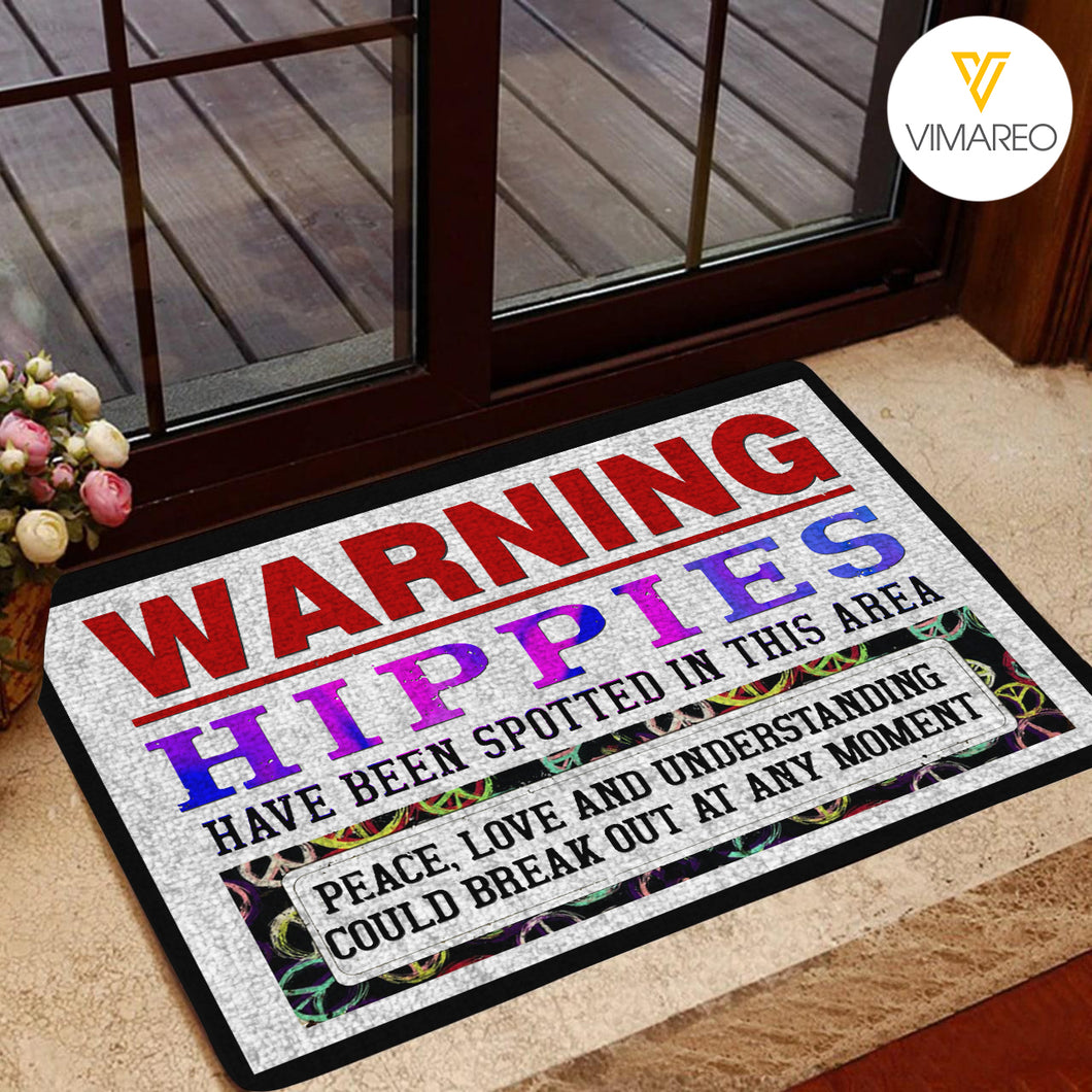 Hippie Warning Doormat 0807N