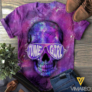 June Girl Skull Tie Dye Tshirt Printed JUE-QH18