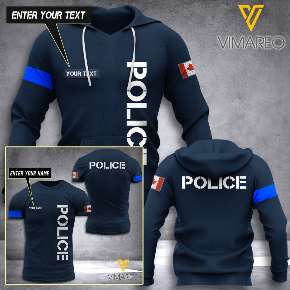 CANADA POLICE CUSTOMIZE T SHIRT/HOODIE 3D PRINTED TMT