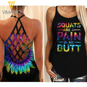 FITNESS Criss-Cross Open Back Camisole Tank Top  TMT PAIN