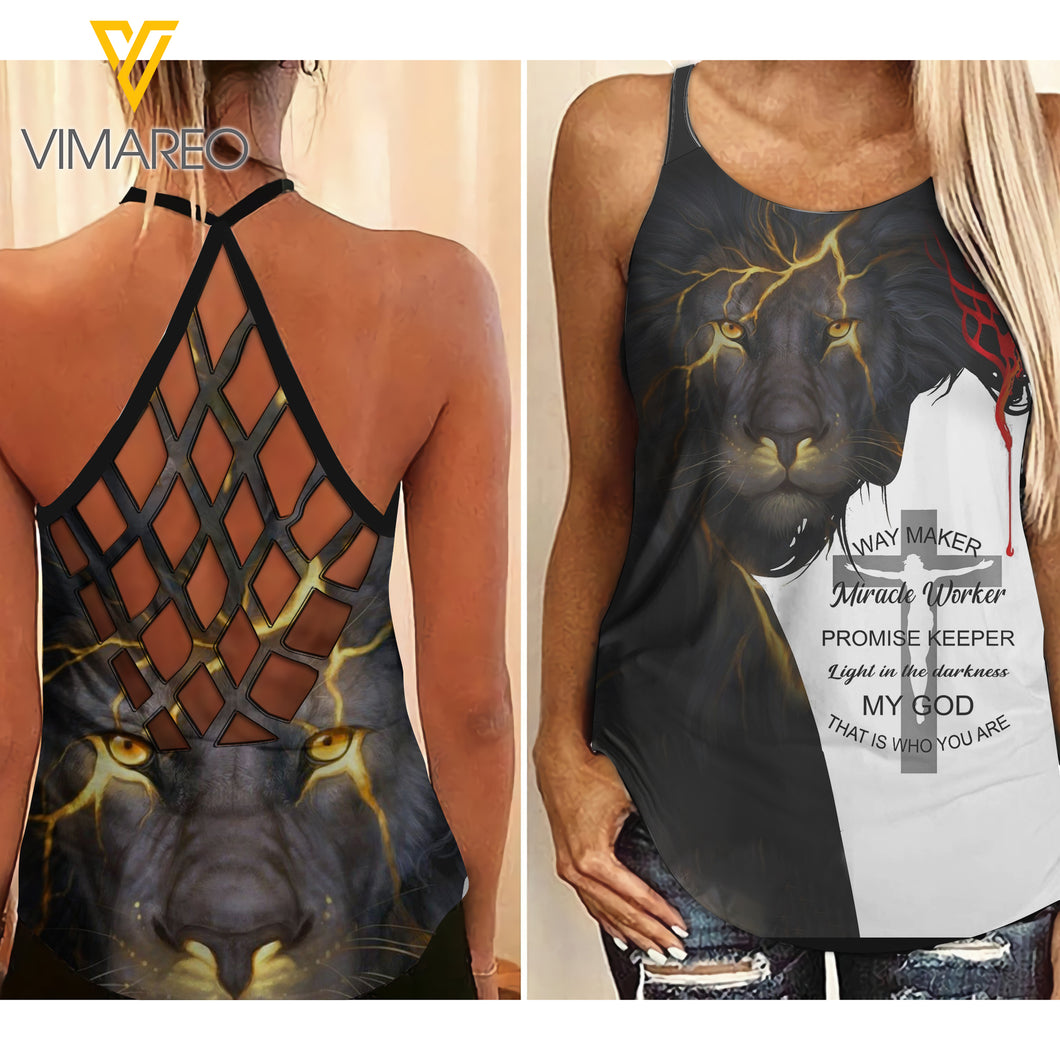 Miracle Worker Criss-Cross Open Back Camisole Tank Top APR-HQ02