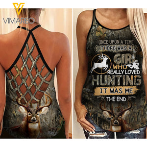 hunting Criss-Cross Open Back Camisole Tank Top 715