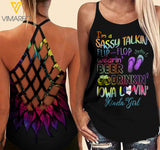 IOWA Lovein' Kinda girl Criss-Cross Open Back Camisole Tank Top TIE