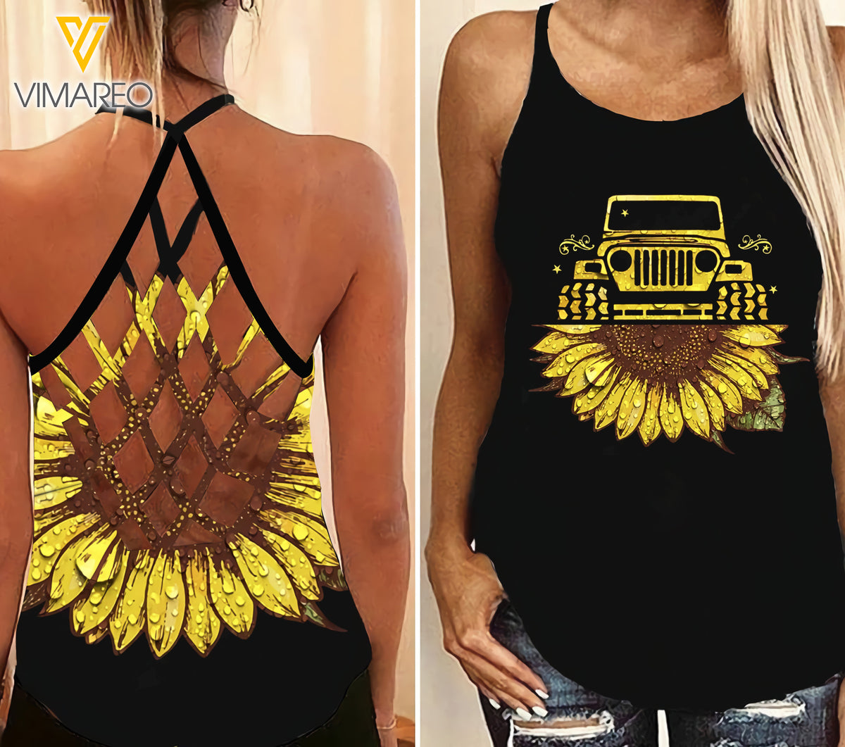 JEEP SUNFLOWER CRISS-CROSS TANK TOP – Vimareo