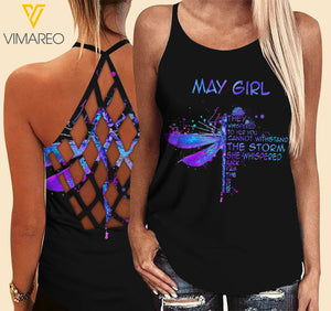 May Girl Criss-Cross Open Back Camisole Tank Top Legging TVMR
