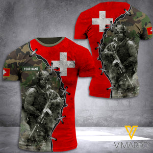 Swiss Camo Flag 3D Printed Shirt HAF