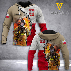 Poland Firefighter Customized 3D Printed Shirt RME