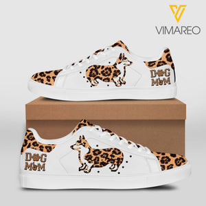 Corgi mom leopard 3D low top shoes QTHQ1703