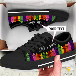 Teacher life personalized 3D Printed low top shoes