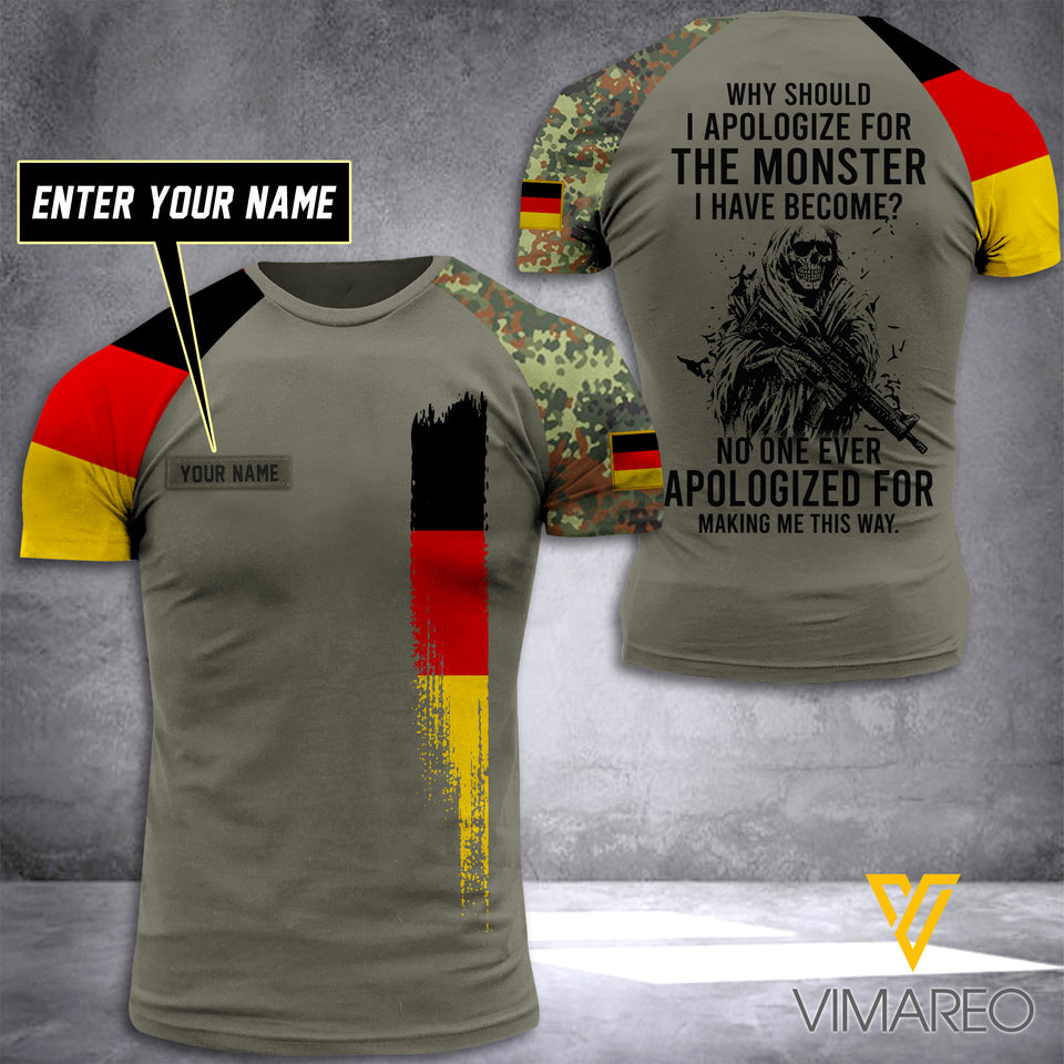 Customized German Soldier 3D Printed Shirt EZA2304