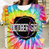 October Girl Tie Dye Tshirt Printed JUE-MA18