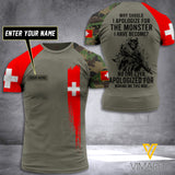 Customized Swiss Soldier 3D Printed Shirt EZA2304