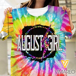 August Girl Tie Dye Tshirt Printed JUE-MA18