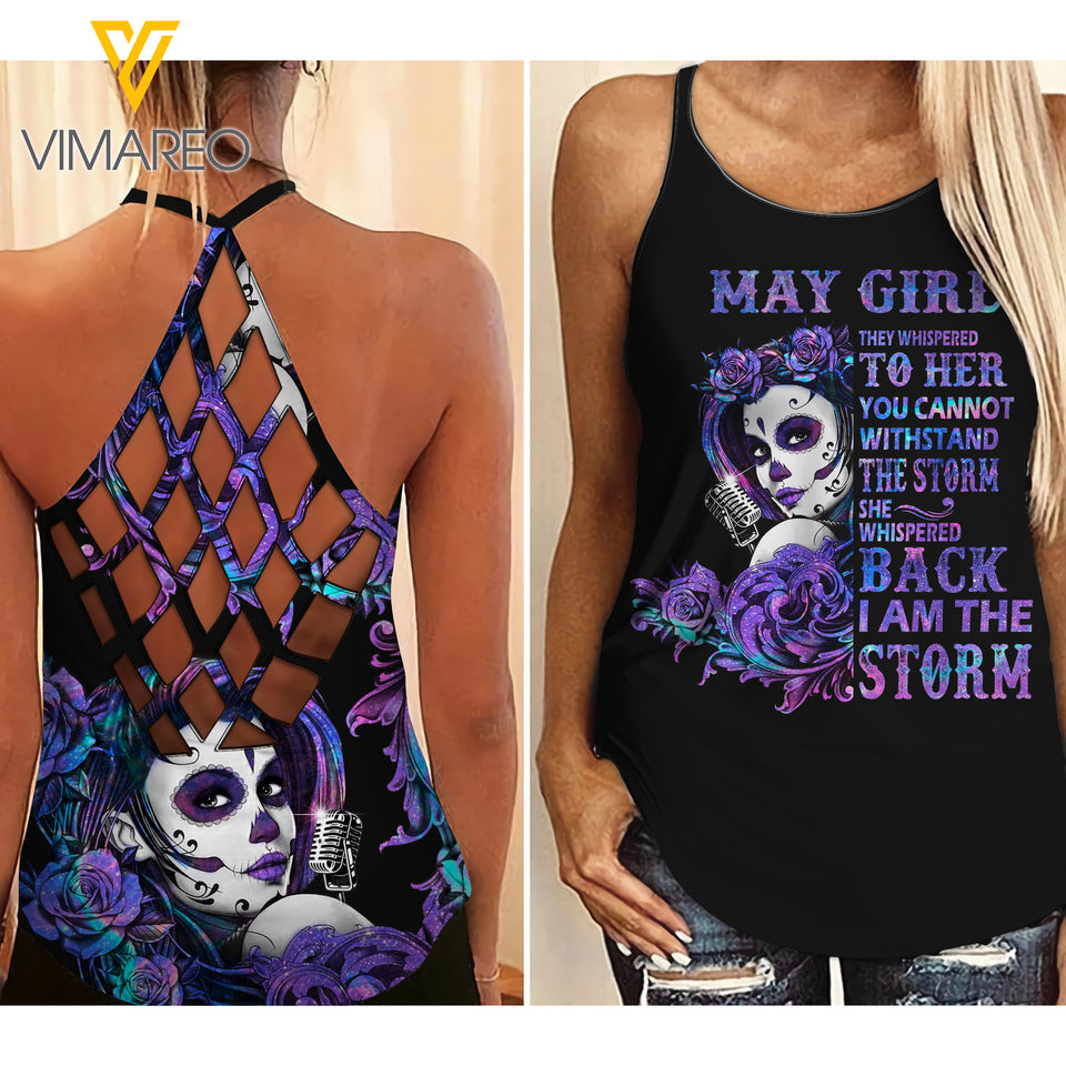 MAY GOTHIC GIRL CRISS-CROSS TANK TOP